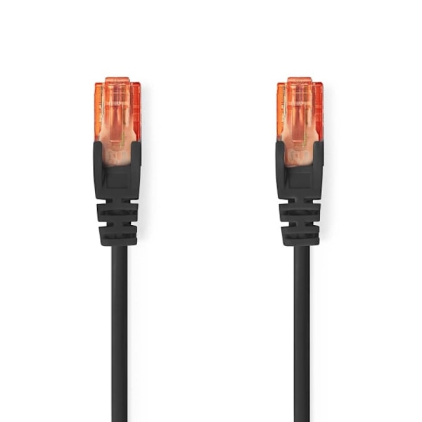Nedis CAT6 Nätverkskabel | RJ45 hane | RJ45 hane | U/UTP | 0.25 m | Rund | PVC | Svart | Label