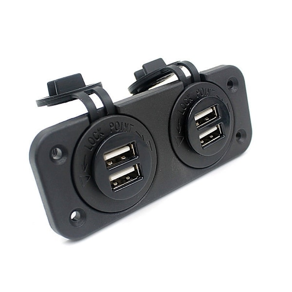 Lisäpistorasia autoon, veneeseen, matkailuautoon, 4xUSB 1A, 2.1A