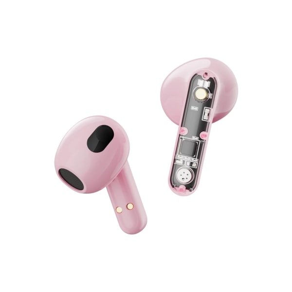 Streetz T150 TWS earphones, Transparent Pink Rosa