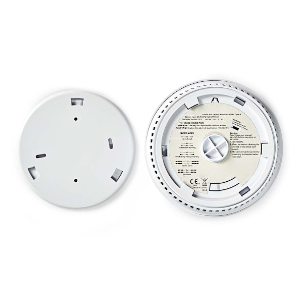 Nedis Rök & kolmonoxid Alarm | Batteridriven | Batterilängd upp till: 10 år | EN 14604 | Med testknapp | 85 dB | ABS | Vit