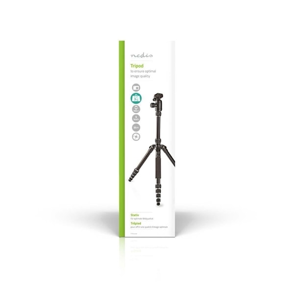 Nedis Stativ | Maximal lastkapacitet: 3.0 kg | Minsta arbetshöjd: 17.5 cm | Maximal arbetshöjd: 145.0 cm | 3 Segment | Bollhuvud | Resväska ingår | Vä