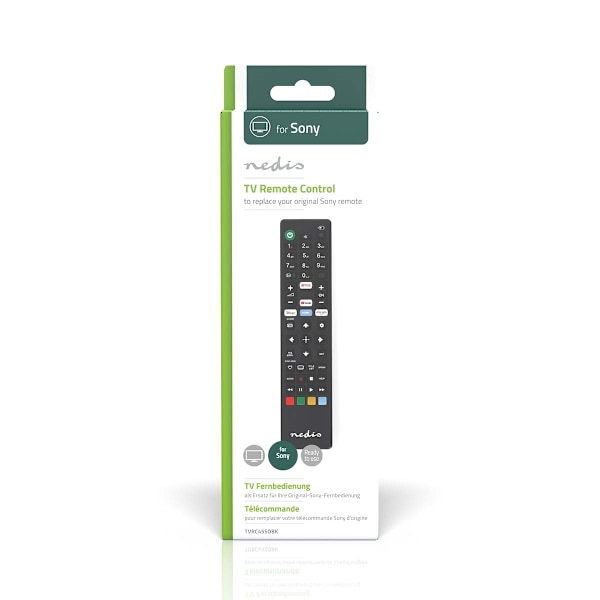 Nedis Erstatnings Fjernbetjening | Egnet til: Sony | Fast | 1 Enhed | Amazon Prime / Disney + Button / Netflix-knap / Youtube-knap | Infrarød | Sort