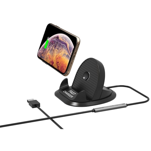 Qi-laddställ med snabbladdning för smartphone, Svart