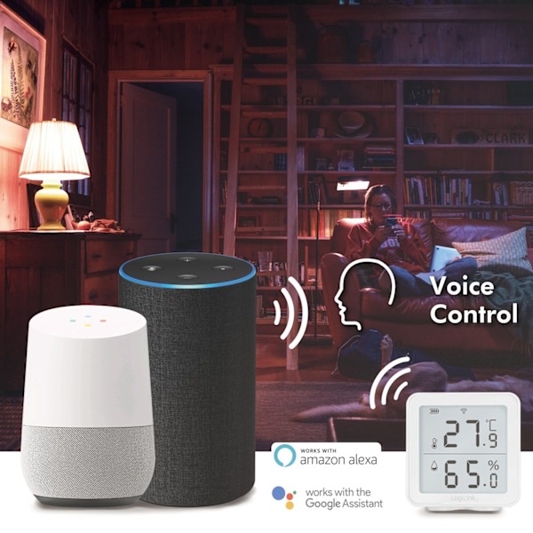 LogiLink Smart Temp- & luftfuktighetssensor Wifi Tuya