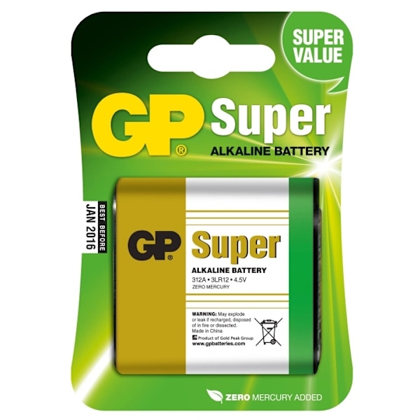 GP Super Alkaline 4,5V 1 Pack OBS! DATUM