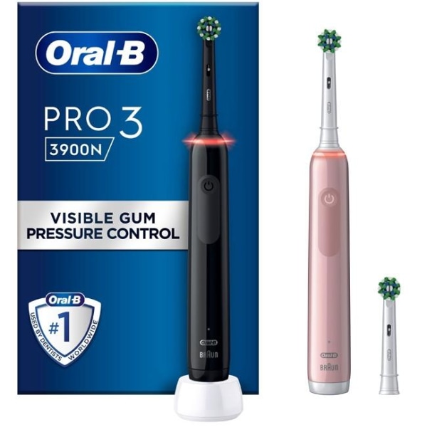 Oral B Eltandborste Pro3 Duo 3900N Black CA + Pink CA