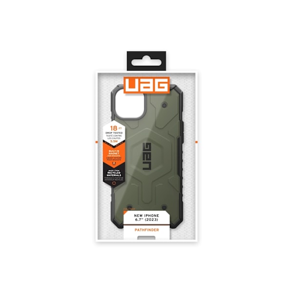 Urban Armor Gear iPhone 15 Plus Civilian Magsafe  - Olive Drab Grön