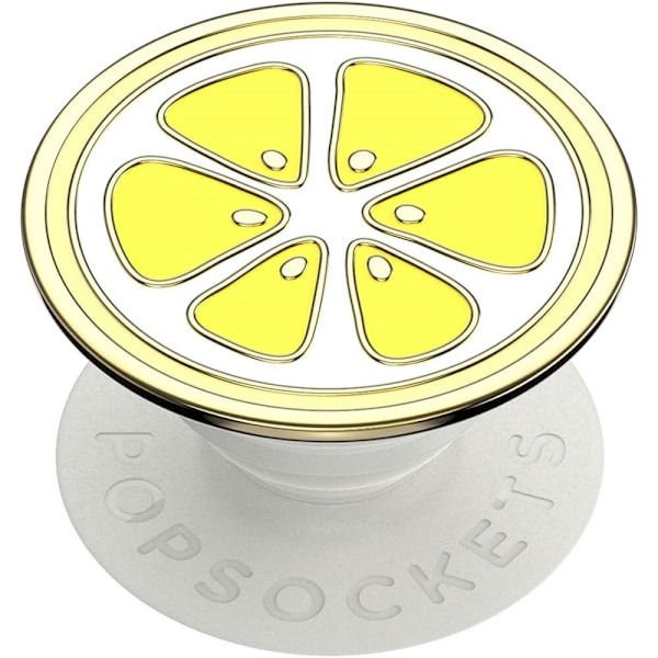 PopSockets Enamel Lemon Slice Yellow Aftageligt Greb m. Standerfunktion Premium
