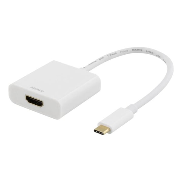 DELTACO USB-C - HDMI-sovitin, 4096x2160 30Hz, valkoinen