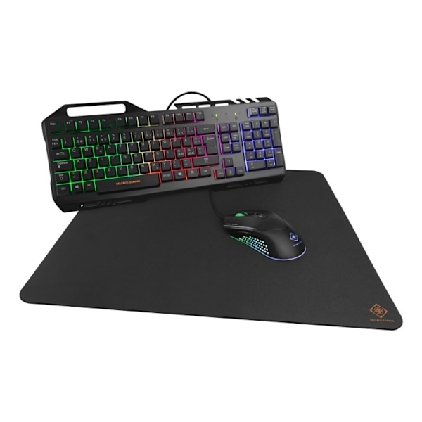 DELTACO GAMING 3-in-1 Gaming kit, Rainbow LED backlight, black Sort
