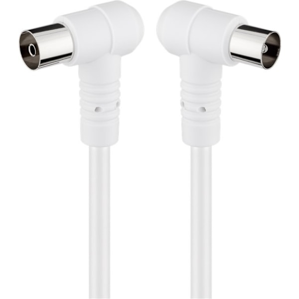 Goobay Vinklad antennkabel (80 dB), dubbelskärmad koaxial-plugg 90° > koaxial-uttag 90° (helt skärmad)