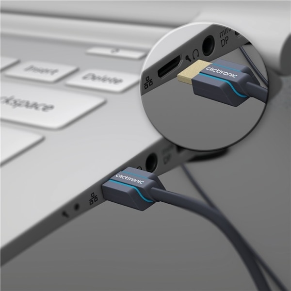 ClickTronic Ultra-Slim Höghastighets HDMI™-kabel med Ethernet Premiumkabel | 1x HDMI™-kontakt  1x HDMI™-kontakt | 3,0 m | UHD 4K @ 60 Hz