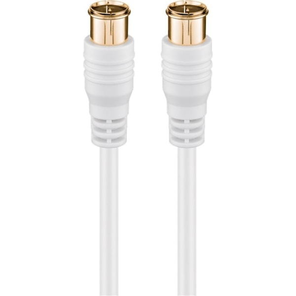 Goobay F-Quick SAT-antennkabel (80 dB), dubbelskärmad guldpläterad, F-plugg (quick) > F-plugg (quick) (helt skärmad), 1.5 m