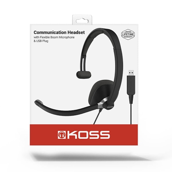 KOSS Headset CS295 Mono On-Ear Mic USB Black