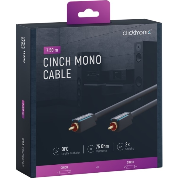 ClickTronic RCA-kabel, mono Premiumkabel | 1x cinch plug  1x cin