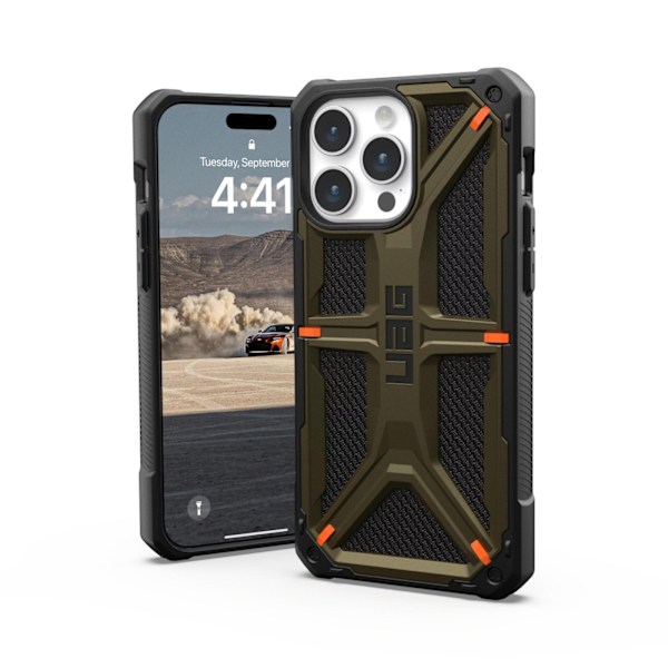 Urban Armor Gear iPhone 15 Pro Max Monarch  - Kevlar Element Green Grön