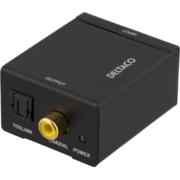 DELTACO ljudomvandlare från analog till digital, 2xRCA, S/PDIF, svart (AN-DG)