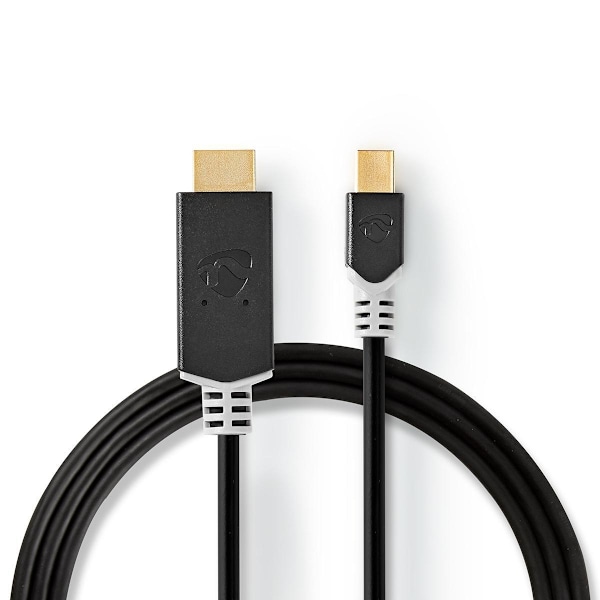 Nedis Mini DisplayPort kaapeli | DisplayPort 1.4 | Mini DisplayPort Uros | HDMI™ liitin | 48 Gbps | Kullattu | 2.00 m | Pyöreä | PVC | Antrasiitti | I