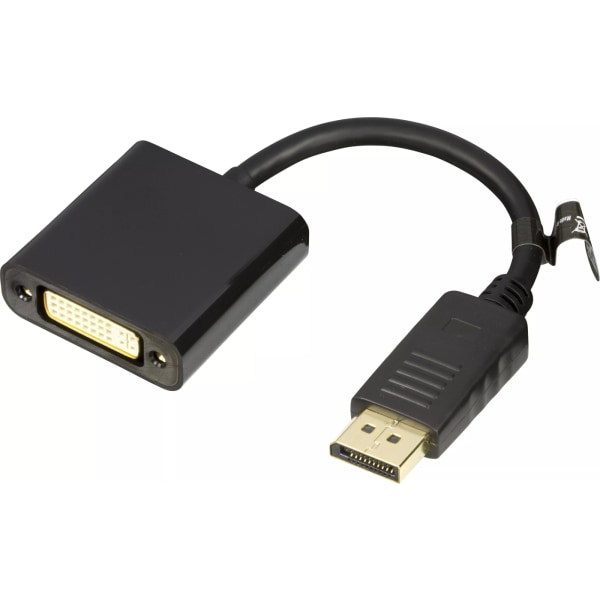 DELTACO DisplayPort - DVI-D Single Link sovitin, 0,2m, musta