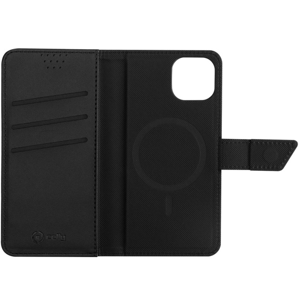 Celly MagSafe Wallet Case iPhone 13, Sort Svart