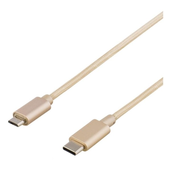 DELTACO PRIME USB cable, 2.0, Type C ma, Type Micro-B ma, 1m, go