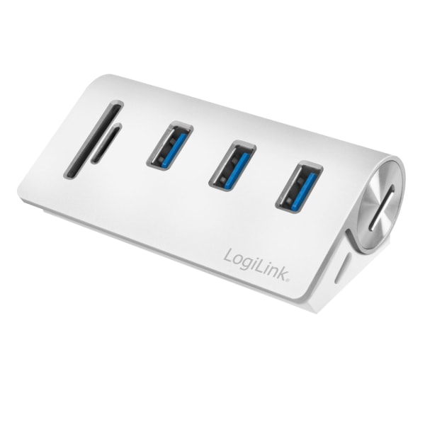 LogiLink USB3.0 3-port hub + minneskort