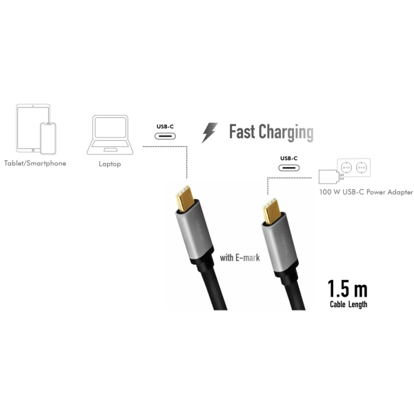 LogiLink USB-C-kabel PD 3.0 100W 480 Mb