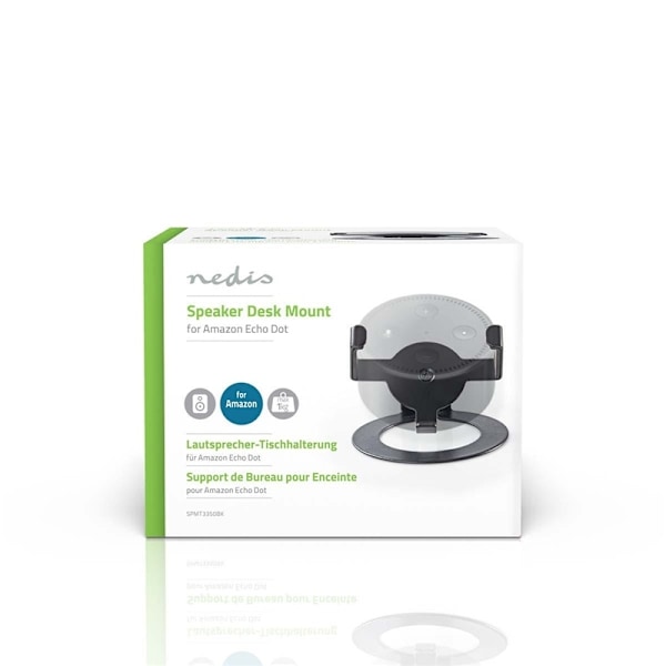 Nedis Speaker Mount | Kompatibel med: Amazon Echo Dot | Bord | 1 kg | Fast | Stål | Sort