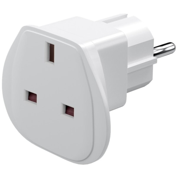 Goobay Reseadapter Storbritannien till EU, vit UK-uttag > stickkontakt med skyddsjord (typ F, CEE 7/7)