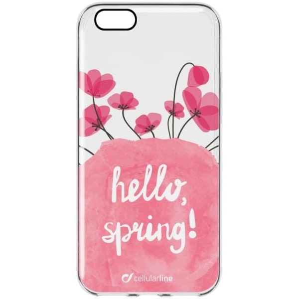 Cellularline Bloom, TPU skal iPhone 6/6S, Transparant med blommo