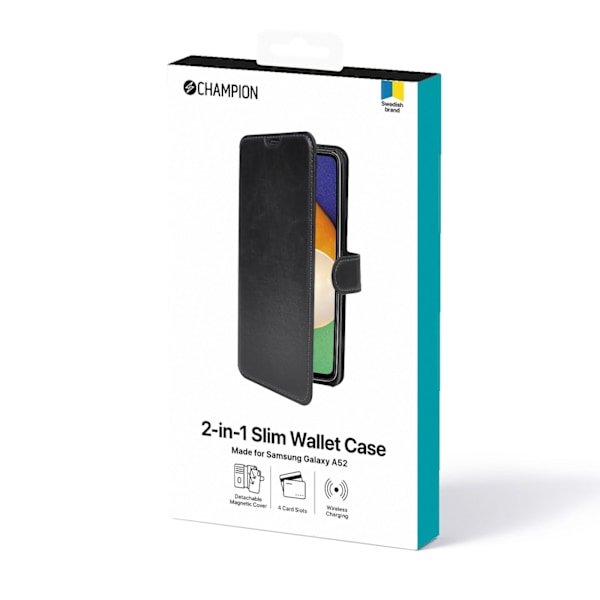 Champion 2-in-1 Slim Wallet Case Galaxy A52 Svart