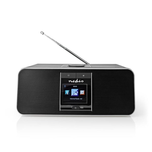 Nedis Internet Radio | Borddesign | Bluetooth® / Wi-Fi | DAB+ / FM / Internet | 2.4 " | Farveskærm | 42 W | Fjernstyret | App-styret | Hovedtelefonudg