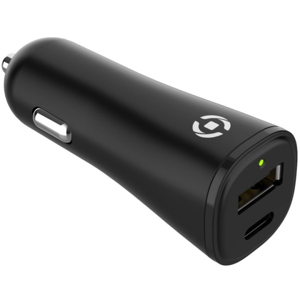 Celly Planet Billaddare USB-A + USB-C av 100% återvunnen plast Svart