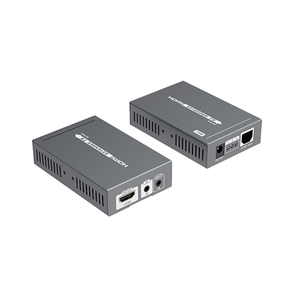 HDMI Förstärkare över Ethernet, 70m, PoE, HDBase T, svart