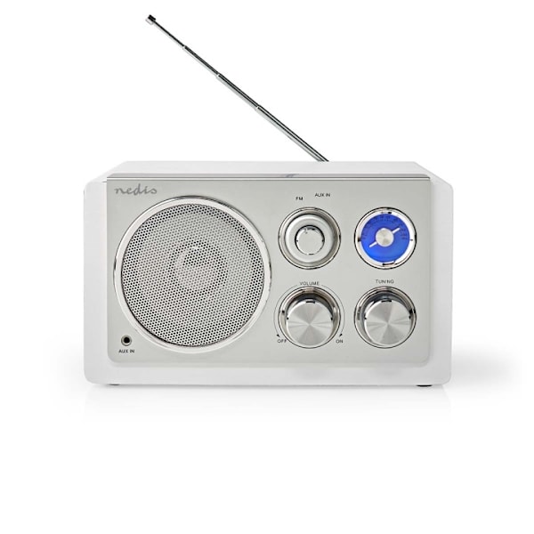 Nedis FM-radio | Pöytämalli | FM | Verkkovirtakäyttöinen | Analoginen | 15 W | IP20 | Valkoinen