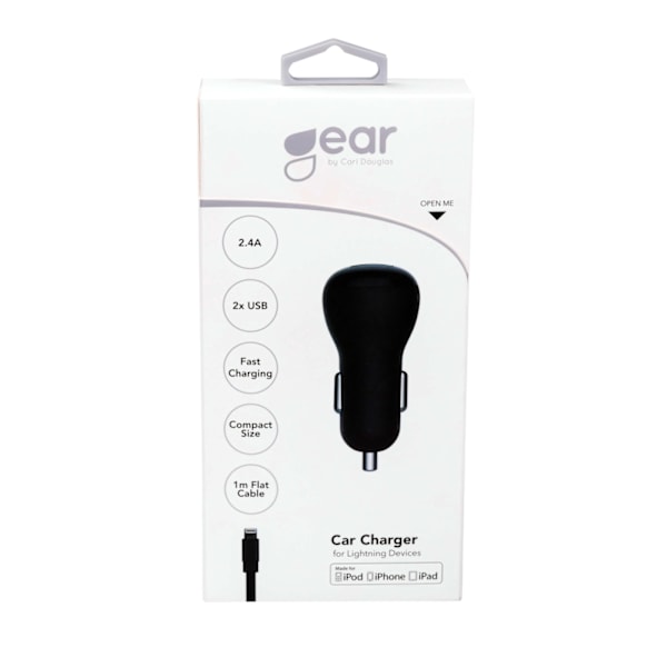 GEAR Lader 12/24V 2xUSB 2,4A + Lightning Kabel 1.0m MFI