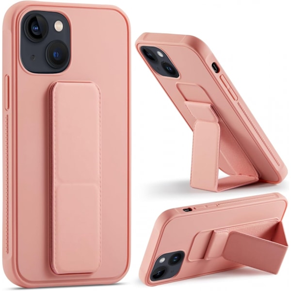 Silikonikotelo ja jalusta iPhone 11 Pro Max -puhelimeen, Pinkki Rosa