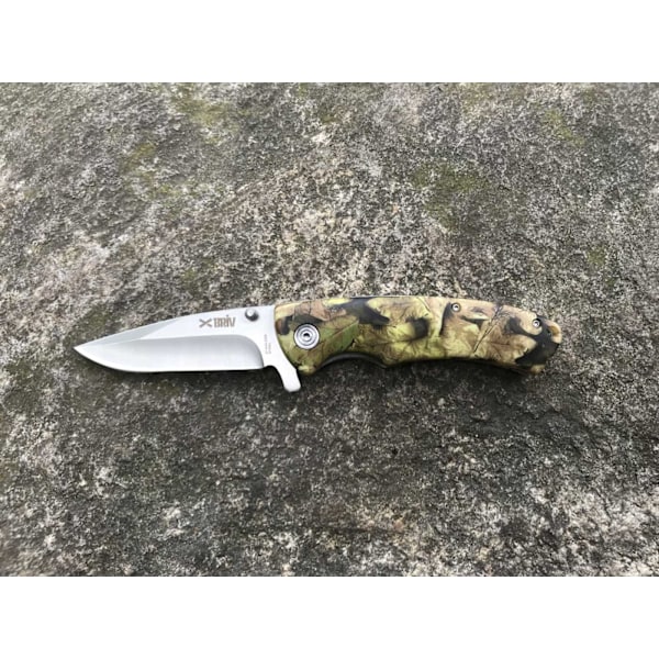 Jaktfällkniv Green Camo 4,5"" 420SS, 6/48