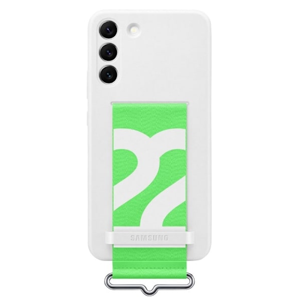 Samsung S22+ Silikonikuori hihnalla Valkoinen Vit