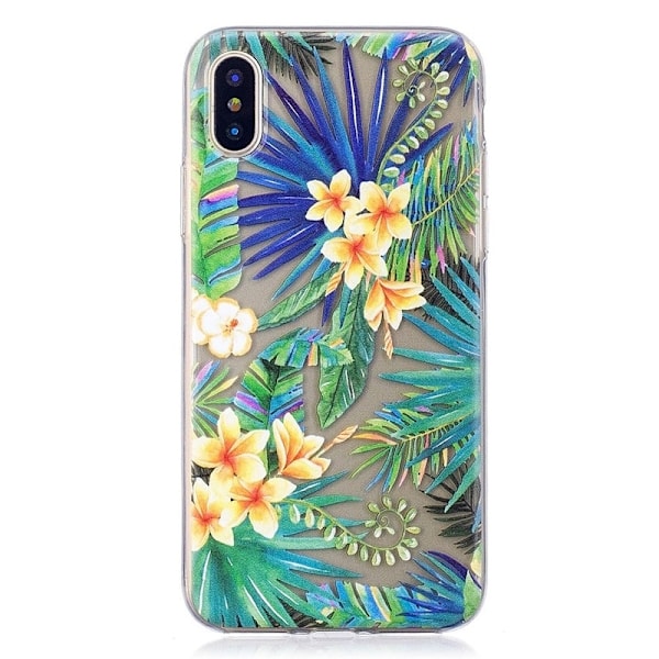 Mjukt TPU skal till iPhone X/XS, Plants Transparent