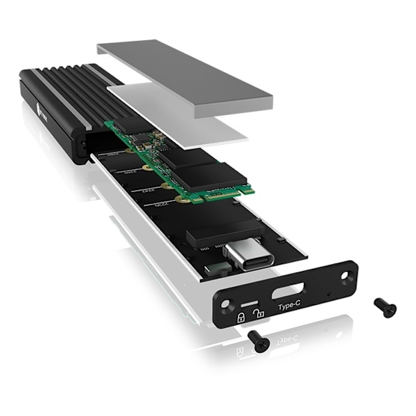 USB Type-C™ enclosure for M.2 NVMe SSD - RGB illuminated