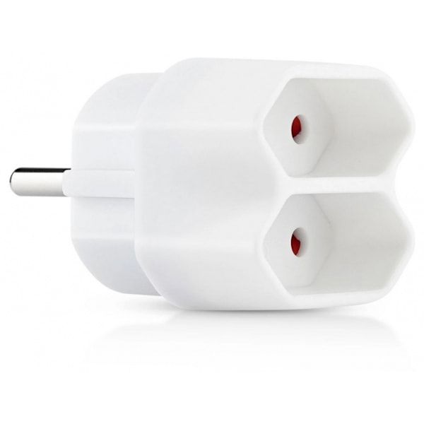 Splitterstik 2-vejs EU, Adapter med 2 stikkontakter