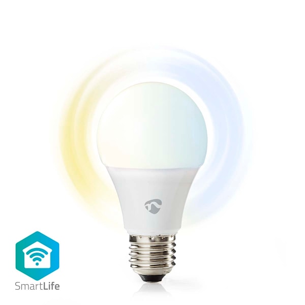 Nedis SmartLife LED-Lamppu | Wi-Fi | E27 | 806 lm | 9 W | Lämpimästä kylmään valkoiseen | 2700 - 6500 K | Android™ / IOS | polttimo | 1 kpl