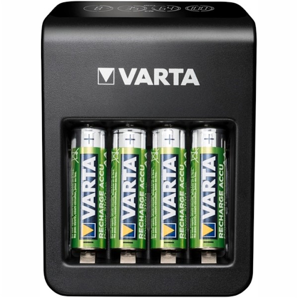 Varta LCD Plug Carger+ AA/AAA/9V + U Sort