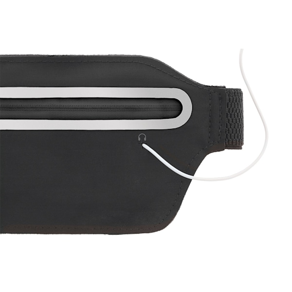 STREETZ Sport waist bag, reflective, fits most mobile phones, black Svart