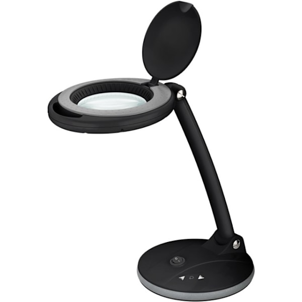 Goobay LED-förstoringslampa med stativ, 6 W, svart 80-450 lm, dimbar, 100 mm glaslins, 1,75x förstoring, 3 dioptrier Svart
