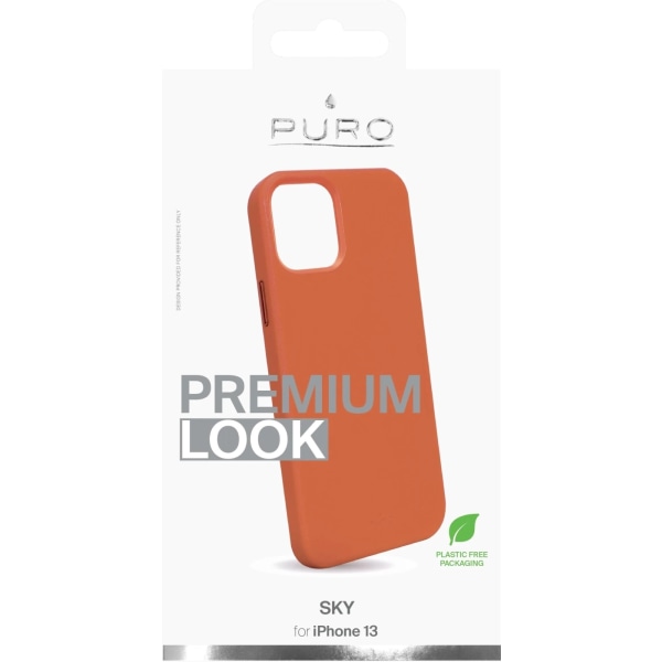 Puro iPhone 13 SKY Cover Leather Look, Orange Orange