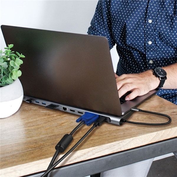 LogiLink USB-C-Docka 11-in-1 HDMI/VGA/R