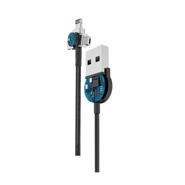 Forever Core 3i1 Magnetisk Synk/laddkabel - USB-C/Lightning/microUSB, 1m