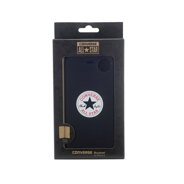 CONVERSE iPhone 6/6s PLUS Booklet Sort Canvas Svart